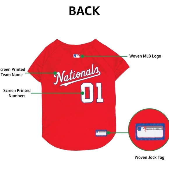 Official MLB Washington Nationals Pet Jersey for Dogs & Cats - Picture 10 of 10
